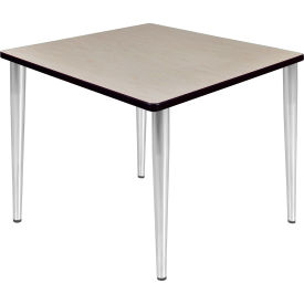 Regency Kahlo 36"" Square Multipurpose Breakroom Tapered Leg Table Maple/ Chrome