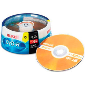 Maxell 638006 DVD-R Discs 4.7GB 16x Spindle Gold 15/Pack