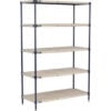 Nexel® Nexelite® 5 Shelf Vented Plastic Mat Shelving Unit Starter 30""W x 21""D x 74""H