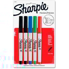 Sharpie® Permanent Marker Waterproof Ultra Fine Assorted Ink 5/Pack