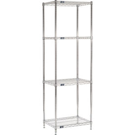 Nexel® 4 Shelf Chrome Wire Shelving Unit Starter 30""W x 18""D x 86""H