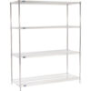 Nexel® 4 Shelf Chrome Wire Shelving Unit Starter 72""W x 24""D x 86""H
