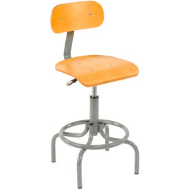 Interion® Shop Stool - Wood - Natural