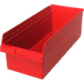 Plastic Nesting Storage Shelf Bin QSB816 11-1/8""W x 23-5/8""D x 8""H Red