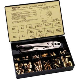 Hose Repair Kits-Fittings; Crimping Tool; Full Color Label/Description Chart - 3/16""; 1/4"" Hose I.D.