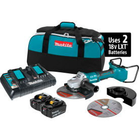 Makita® LXT® Cordless 9"" Paddle Switch Cut-Off/Angle Grinder Kit 5.0Ah 18V X2 Li-Ion