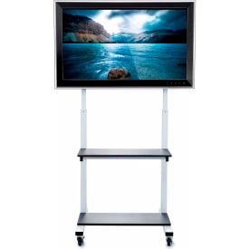 Luxor Crank Adjustable Flat Panel TV Cart For 32""-80"" TVs White