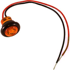 Buyers .75"" Round Marker Clearance Lights - 1 LED Amber With Stripped Leads - 5623424
