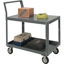 Global Industrial™ Service Cart w/2 Shelves 1200 lb. Capacity 48""L x 24""W x 27""H Gray