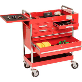 Sunex Tools 8045 27"" Professional 5 Drawer Red Tool Cart w/ Locking Top
