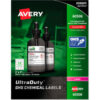 Avery® GHS Chemical Waterproof & UV Resistent Labels Laser 2"" x 2"" 600/Box