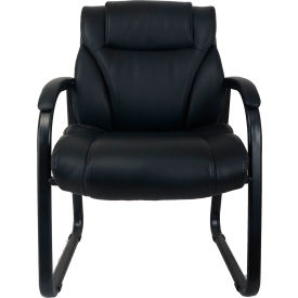 Interion® Antimicrobial Bonded Leather Guest Chair Black