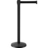 Global Industrial™ Retractable Belt Barrier 40"" Black Post 7-1/2' Black Belt Pack Of 2