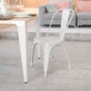 Flash Furniture Metal Indoor-Outdoor Stackable Chair - White