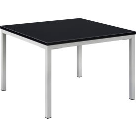 Interion® Wood End Table with Steel Frame - 24"" x 24"" - Black