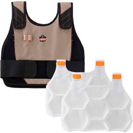 Ergodyne Chill-Its 6215 Phase Change Cooling Vest FR Protection Khaki S/M