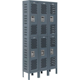 Global Industrial™ Infinity® 2-Tier 6 Door Ventilated Locker 36""W x 18""D x 78""HAssembled