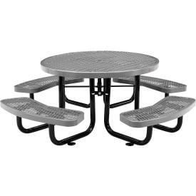 Global Industrial™ 46"" Round Kids Picnic Table Expanded Metal Gray