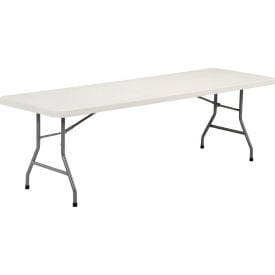 Interion® Plastic Folding Table 30"" x 96"" White