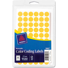 Avery® Removable Self-Adhesive Color-Coding Labels 1/2"" Dia Neon Orange 840/Pack