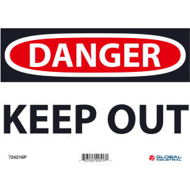 Global Industrial™ Danger Keep Out 7x10 Pressure Sensitive Vinyl