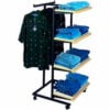Frame w/ 4-24"" Black Shelves and 1 T-Stand 1"" Square Tubing - Matte Black Frame