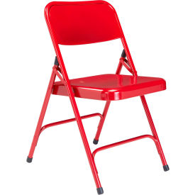 National Public Seating Steel Folding Chair - Premium with Double Brace - Red