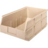 Quantum Plastic Stacking and Hanging Shelf Bin SSB465 11""W x 18""D x 7""H Ivory
