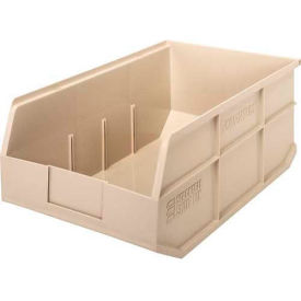 Quantum Plastic Stacking and Hanging Shelf Bin SSB465 11""W x 18""D x 7""H Ivory