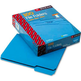 Smead® File Folders 1/3 Cut Top Tab Letter Blue 100/Box