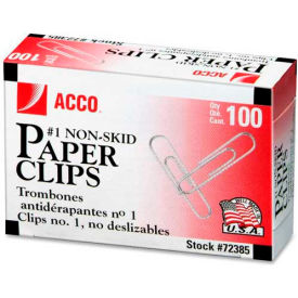 Acco® Economy No. 1 Non-Skid Paper Clips Silver 1000/Pack