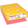 Colored Paper - Neenah Paper Exact Brights Paper Pink 8-1/2"" x 11"" 20 lb. 500 Sheets/Ream