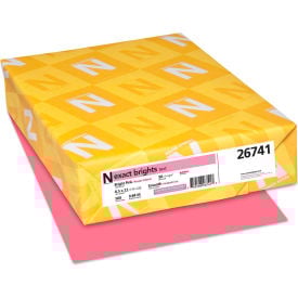 Colored Paper - Neenah Paper Exact Brights Paper Pink 8-1/2"" x 11"" 20 lb. 500 Sheets/Ream