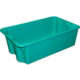 Molded Fiberglass Nest and Stack Tote 780508 - 24-1/4"" x 14-3/4"" x 8"" Green