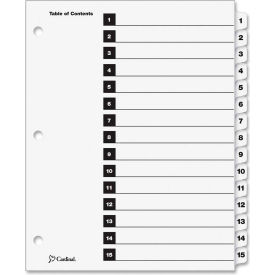 Cardinal OneStep Printable T.O.C. Divider Printed 1 15 9""x11"" 15 Tabs White/White