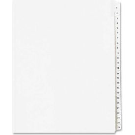 Avery Side Tab Collated Legal Index Divider 1 to 25 8.5""x11"" 25 Tabs White/White