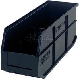Quantum Plastic Stacking and Hanging Shelf Bin SSB461 6""W x 18""D x 7""H Black