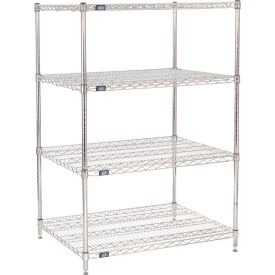 Nexel® 4 Shelf Chrome Wire Shelving Unit Starter 36""W x 30""D x 63""H