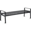 Global Industrial™ 6' Outdoor Bench Backless Vertical Steel Slat Black