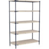 Nexel® Nexelite® 5 Shelf Vented Plastic Mat Shelving Unit Starter 48""W x 18""D x 86""H