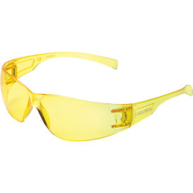 Global Industrial™ Frameless Safety Glasses Scratch Resistant Amber Lens