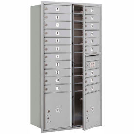 4C Horizontal Mailbox 56-3/4""H Double 20 MB1/2 PL Doors Front Load Aluminum USPS
