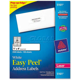 Easy Peel Laser Address Labels 1 x 4 White 2000 Labels