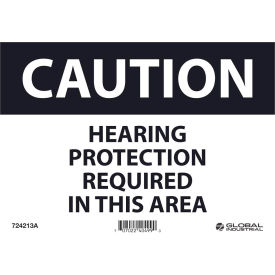 Global Industrial™ Caution Hearing Protection Required In This Area 7x10 Aluminum