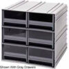Quantum Interlocking Storage Cabinet QIC-64 - 11-3/4""Wx11-3/8""Dx11""H - 6 Blue Drawers