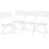 Flash Furniture Big and Tall Plastic Folding Chairs White Hercules Series Pack of 4