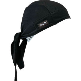 Ergodyne® Chill-Its 6615 High-Performance Terry Cloth Bandana Polyester Tie Closure Black