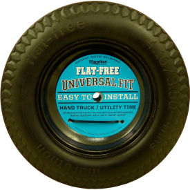 Marathon Flat Free Tire 00210 - 4.10/3.50-4 Sawtooth Tread - 2.25"" Offset - 5/8"" Bearings