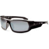 Ergodyne® Skullerz® Odin Safety Glasses Silver Mirror Lens Black Frame