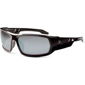 Ergodyne® Skullerz® Odin Safety Glasses Silver Mirror Lens Black Frame